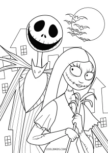 Free printable nightmare before christmas coloring pages for kids