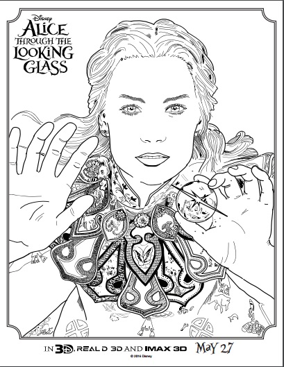 Alice through the looking glass coloring sheets throughthelookingglass