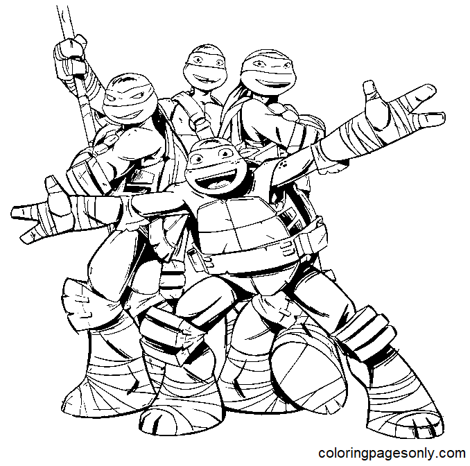 Rise of the teenage mutant ninja turtles coloring page