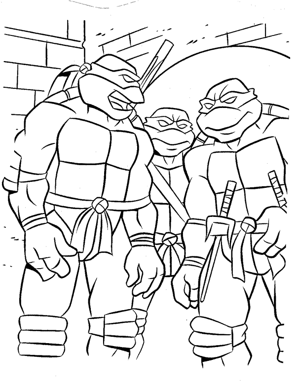 Ninja turtles coloring pages team colors