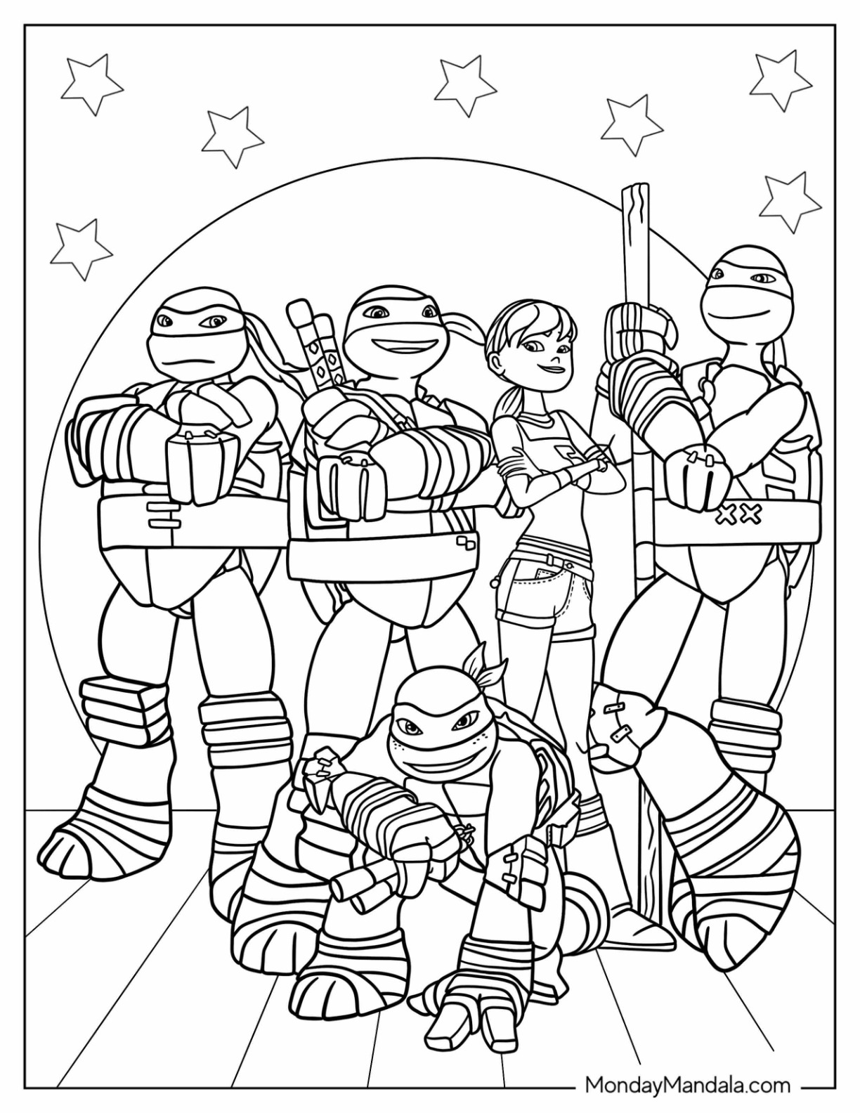 Ninja turtles coloring pages free pdf printables