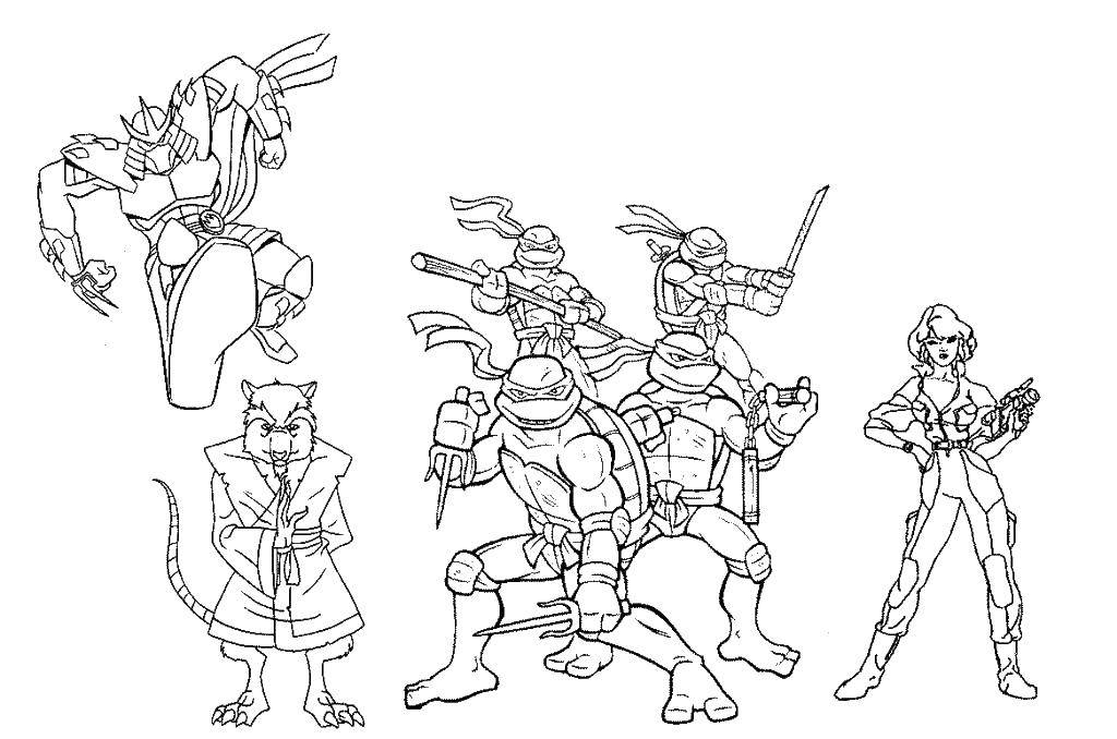 Online coloring pages coloring page cartoon character ninja turtles teenage mutant ninja turtles download print coloring page