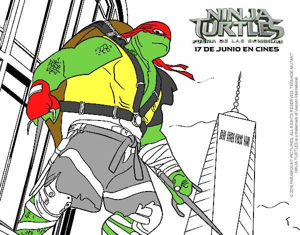 Colored page raphael ninja turtles painted by user not registered