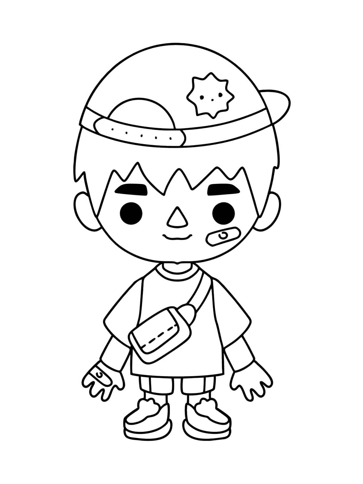 Toca boca boy coloring page