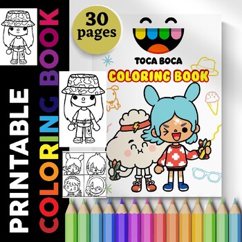 Toca boca coloring pages printable for kids by kalidpages tpt