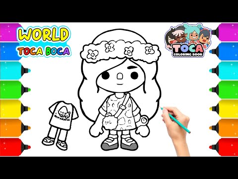 Toca boca coloring pages coloring with crayons learn colors for kids and toddlers