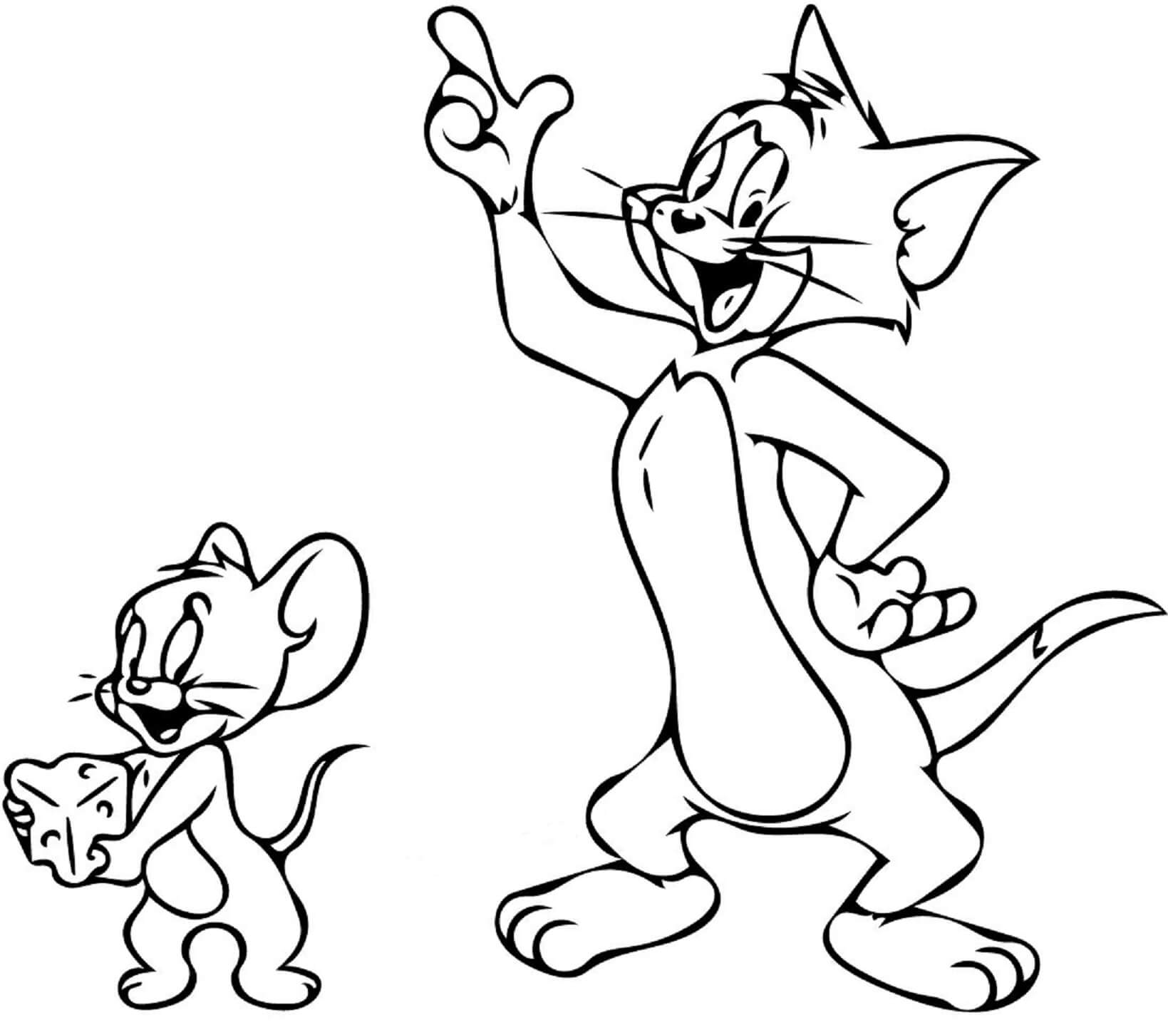 Drawing tom and jerry coloring page