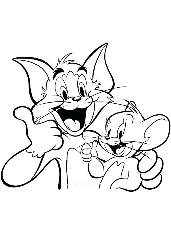 Coloring pages happy tom and jerry coloring page