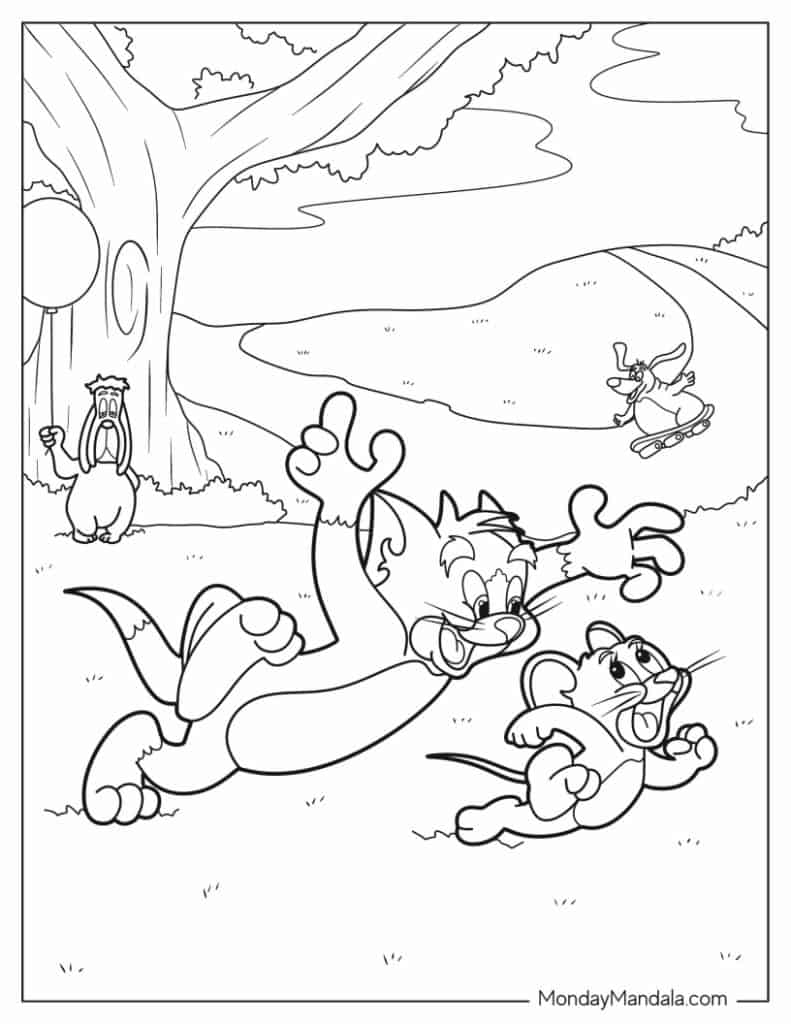 Tom and jerry coloring pages free pdf printables