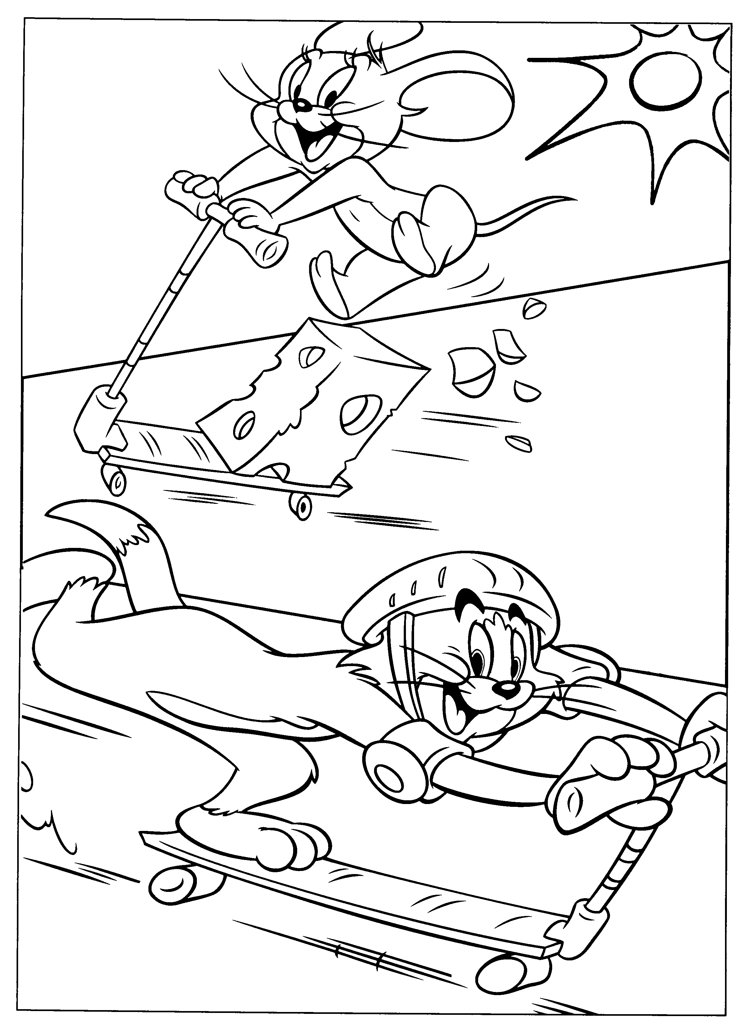 Free printable tom and jerry coloring pages for kids