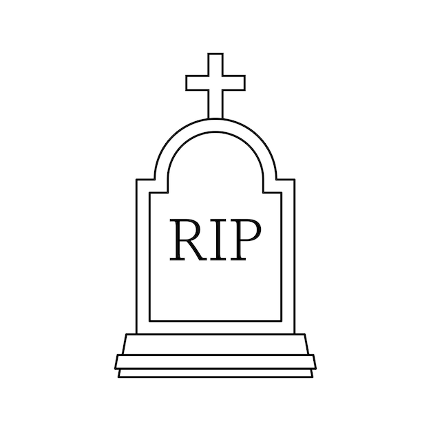Premium vector coloring page with tombstone for kids