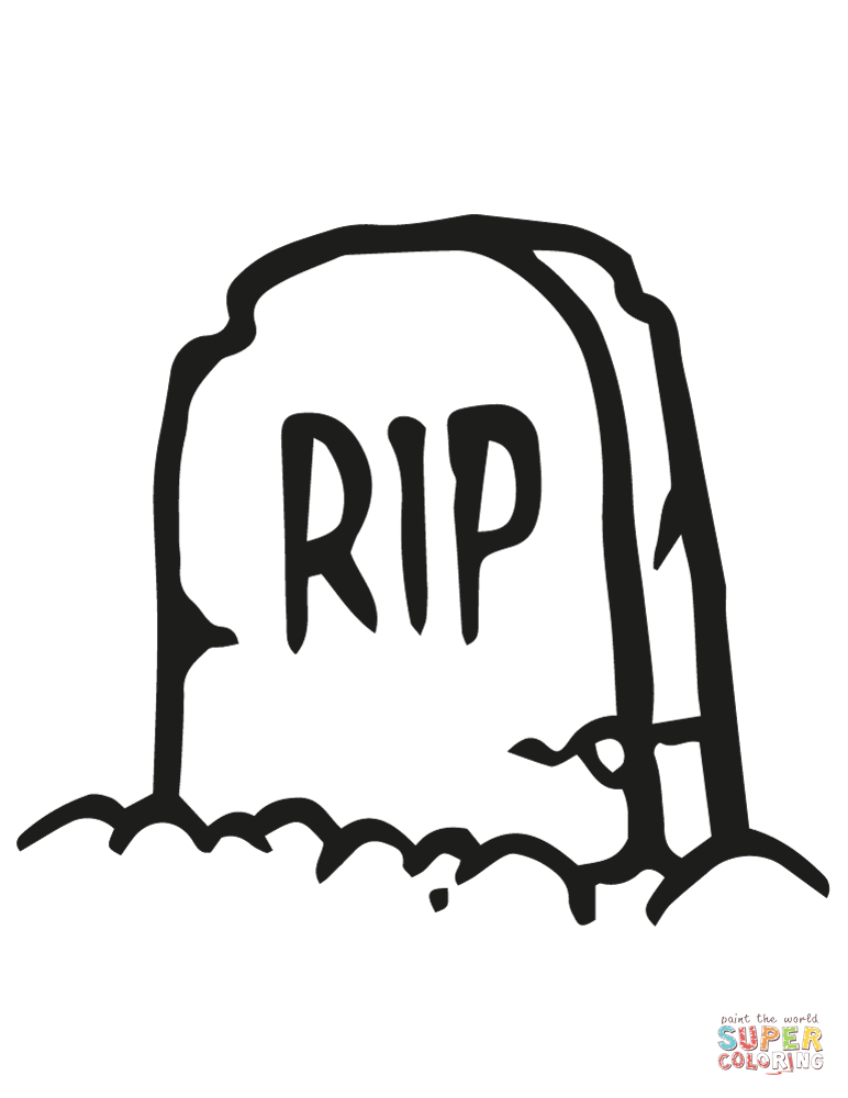 Halloween tombstone coloring page free printable coloring pages