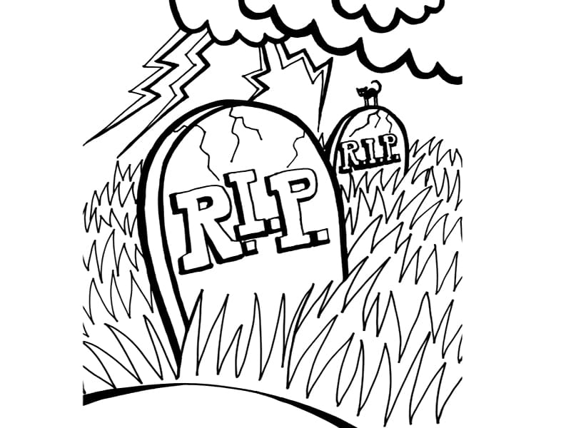 Tombstone image coloring page