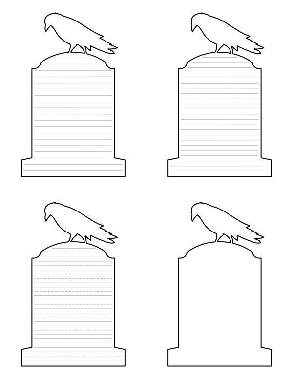 Free printable crow and tombstone