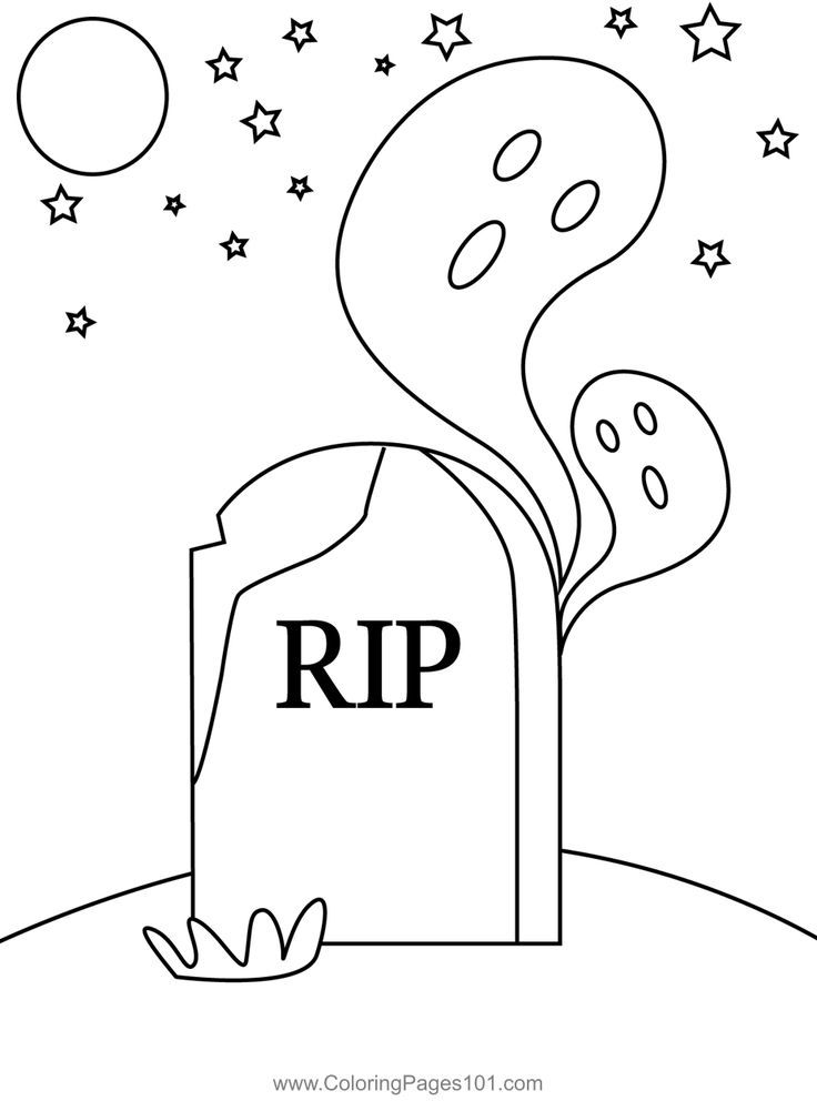 Ghost behind gravestone coloring page coloring pages printable coloring pages halloween coloring