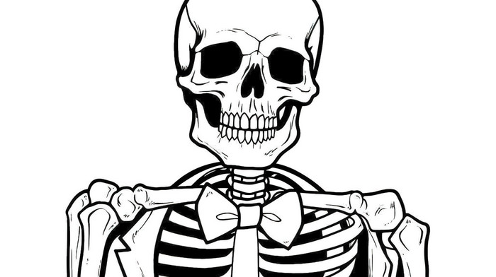 Bow tie halloween printables coloring pages â skeleton with backgrounds jpg free download