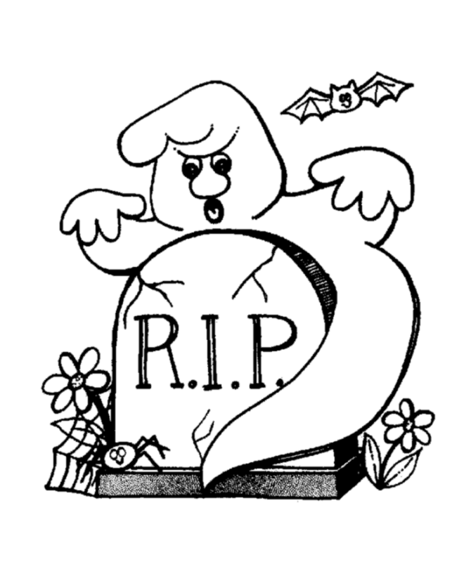 Halloween ghost coloring page