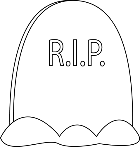 Black and white tombstone clip art