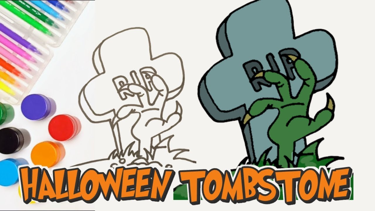 How to draw a tobstone rip halloween