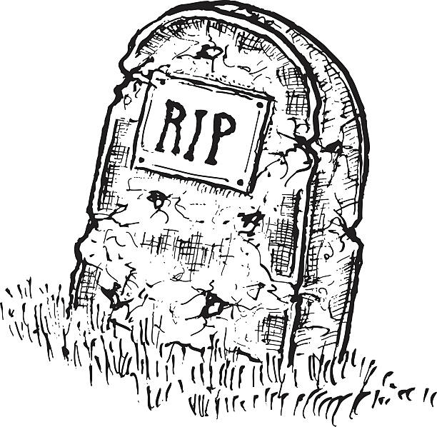 Drawing of grave stone stock illustrations royalty