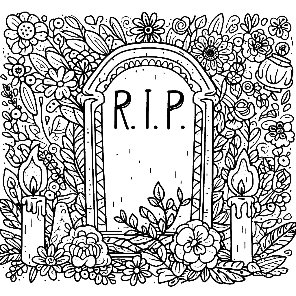 Free printable tombstone coloring page