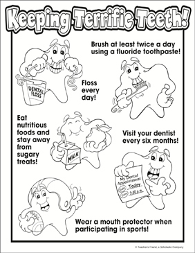 Keeping terrific teeth coloring page printable coloring pages