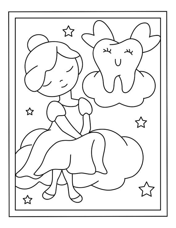 Printable tooth fairy coloring pages