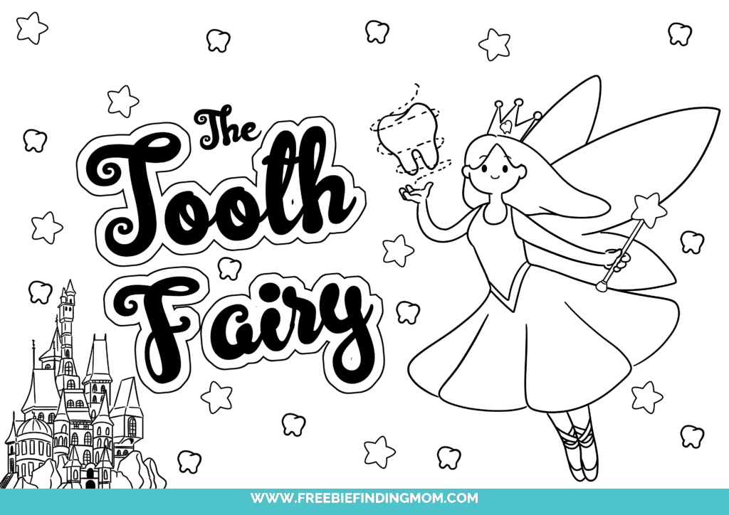 Free printable tooth fairy coloring pages