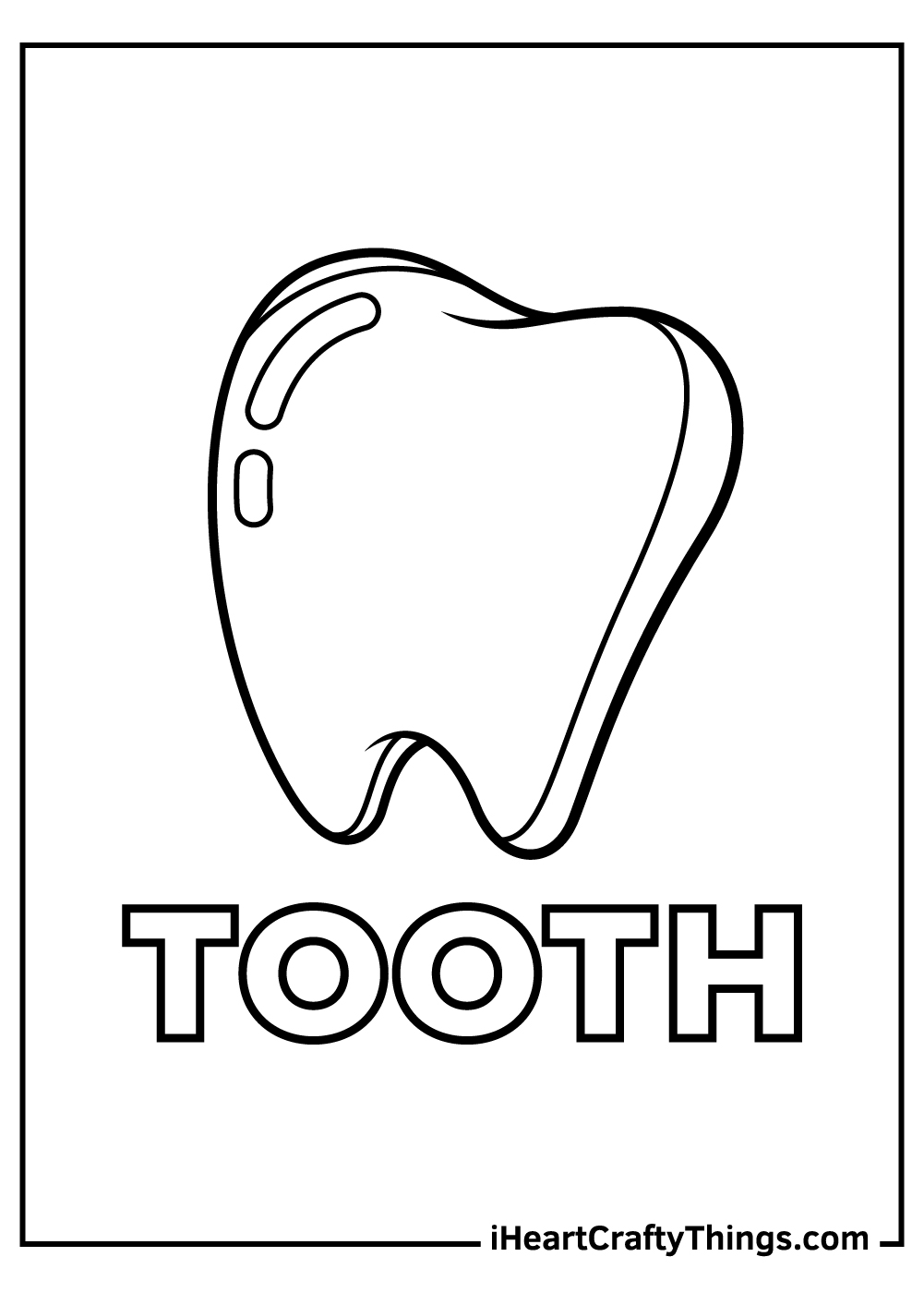 Tooth coloring pages free printables