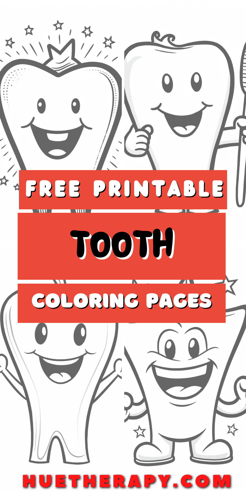 Tooth coloring pages hue therapy