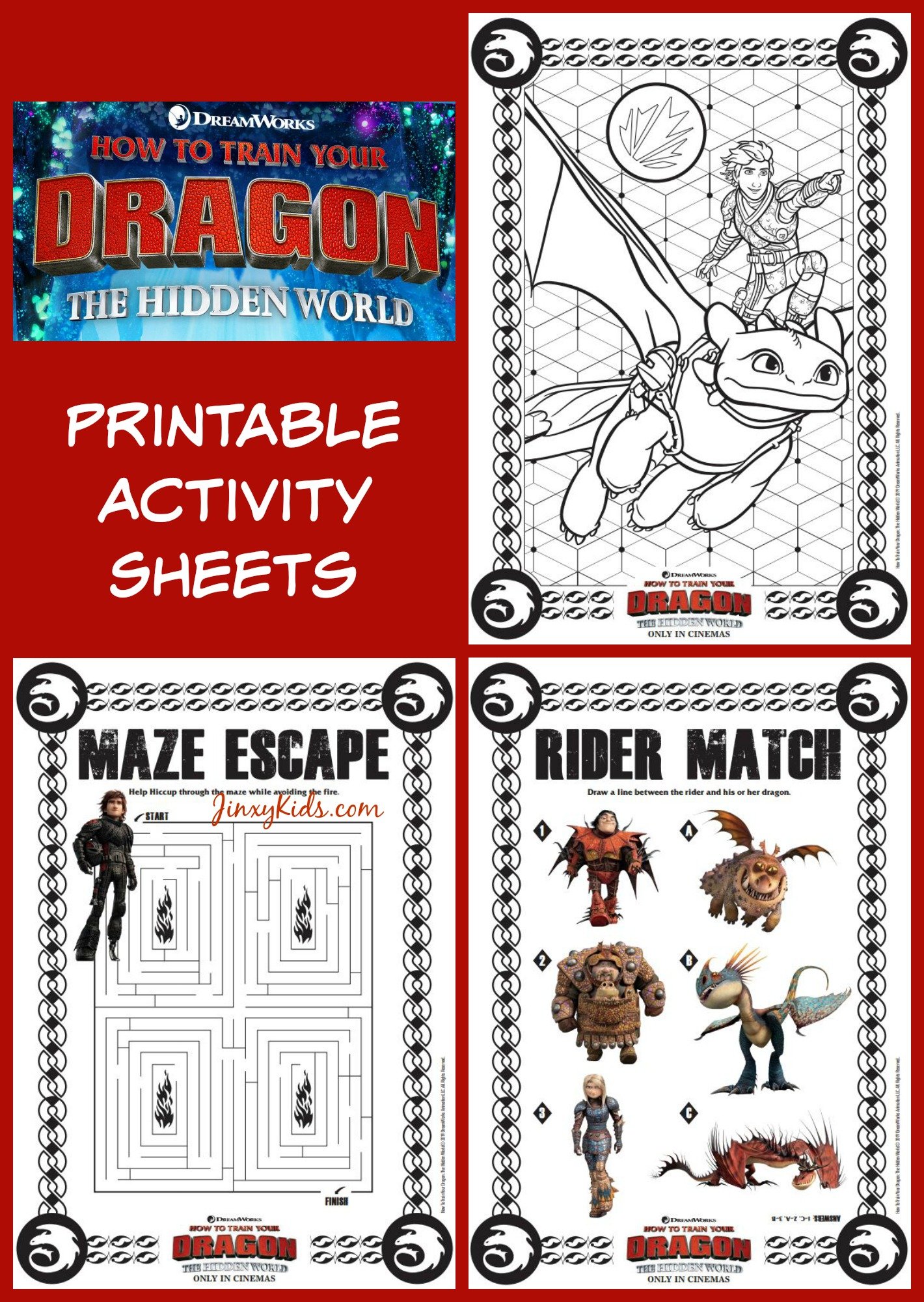 How to train your dragon printable activity sheets