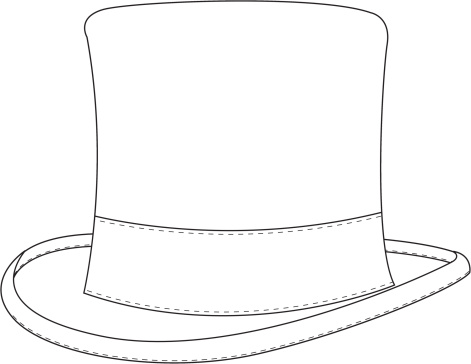 Classic top hat template stock illustration