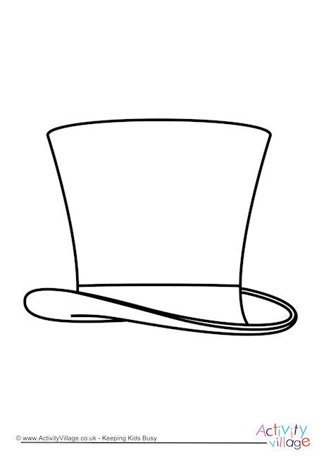 Top hat colouring page top hat top hat drawing mad hatter top hat