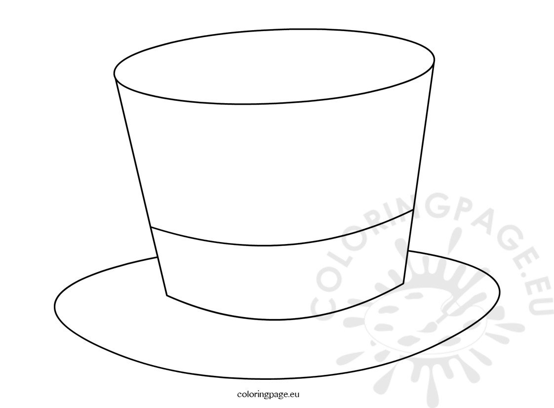 Top hat magician template coloring page