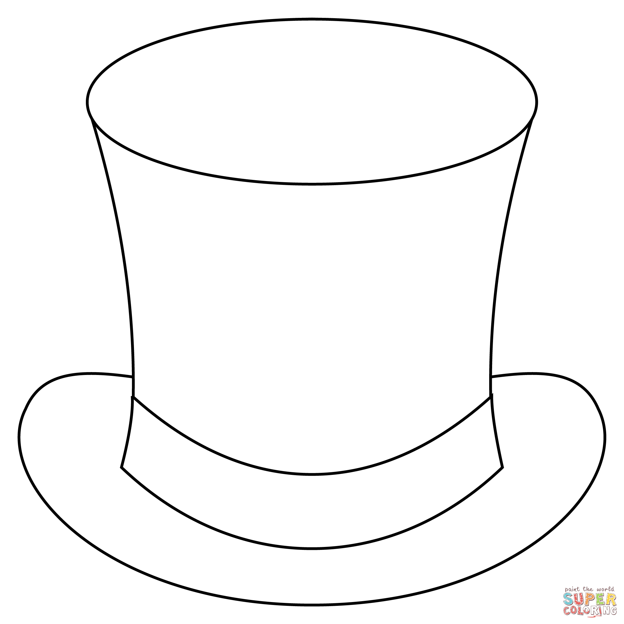 Top hat coloring page free printable coloring pages