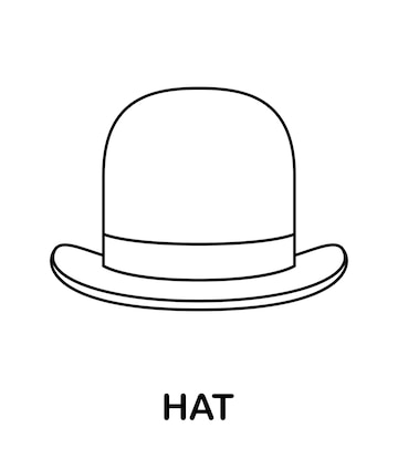 Premium vector coloring page with hat for kids