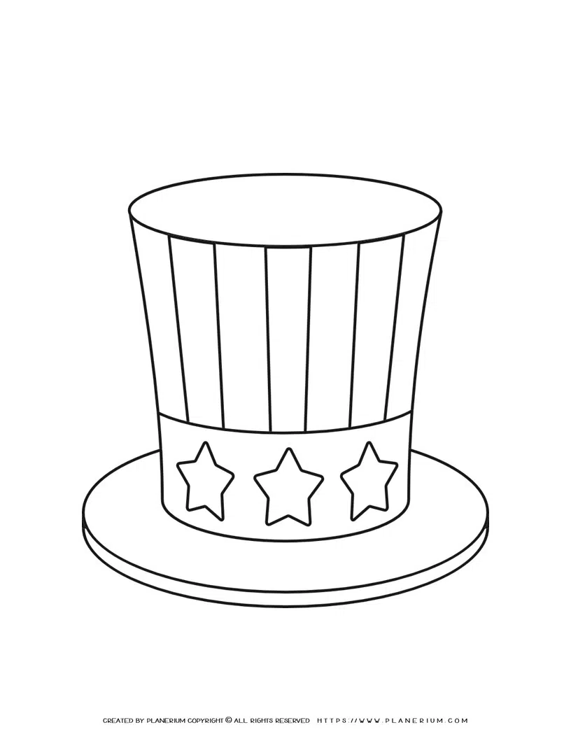 American hat coloring page