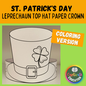 Leprechaun top hat paper crown headbands st patricks day printable party fun