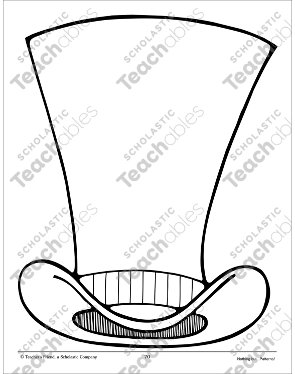 Tall top hat large pattern printable clip art and images