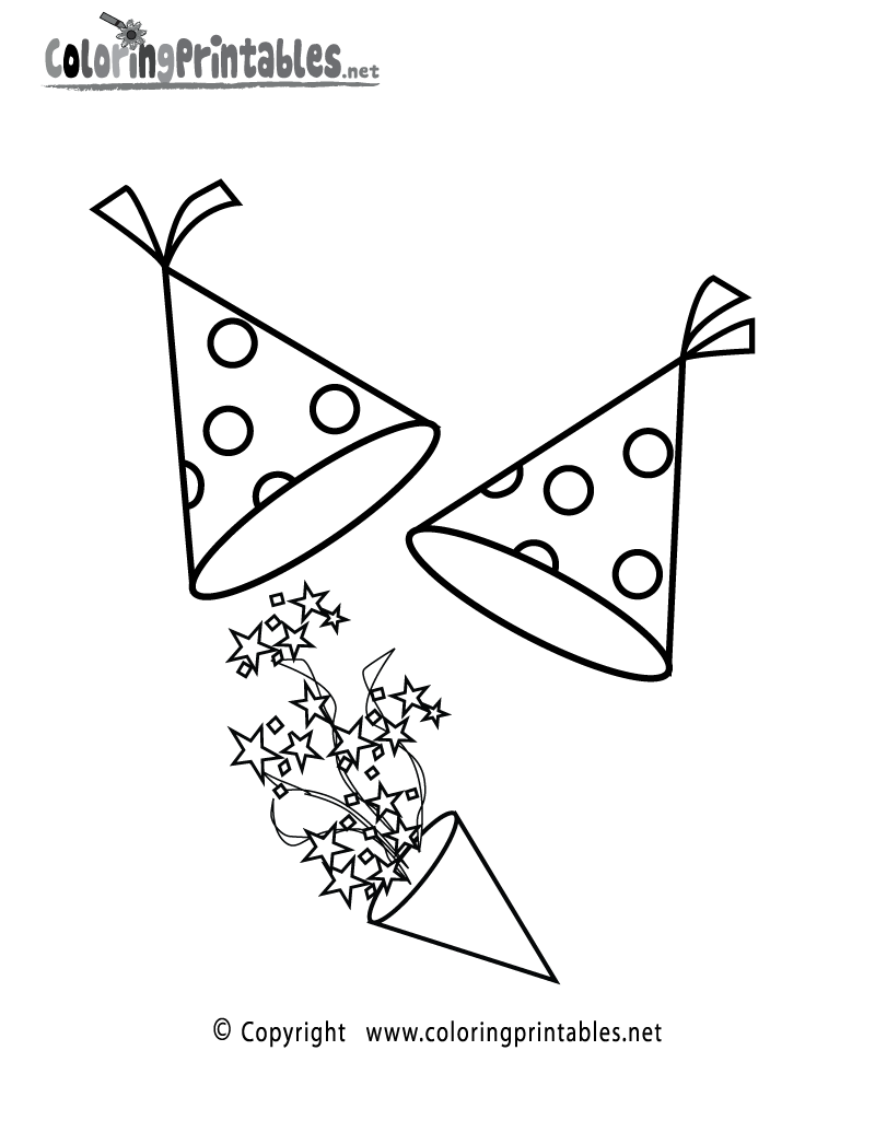 New years party coloring page