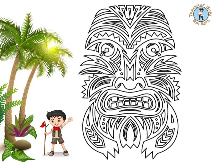 Totem pole face coloring page