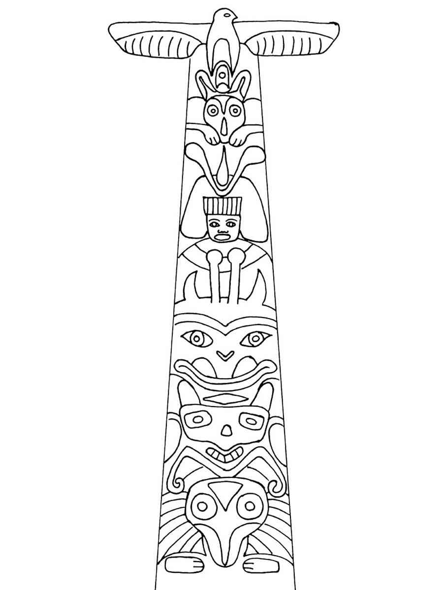 Totem pole coloring pages