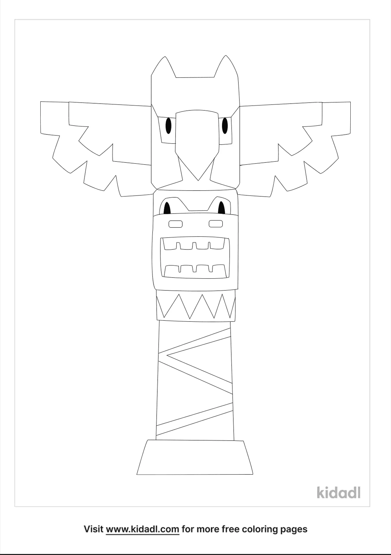 Free totem pole animals coloring page coloring page printables