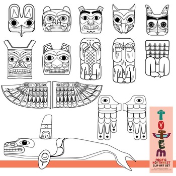 Totem pole clip art set of the pacific northwest tpt