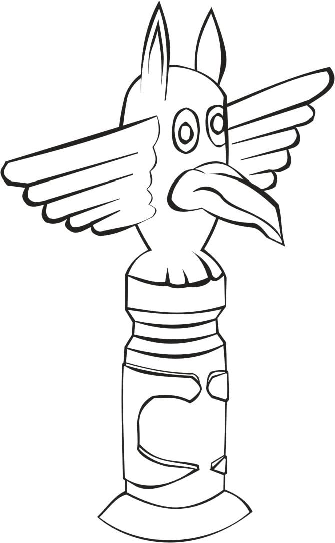 Coloring page totem pole