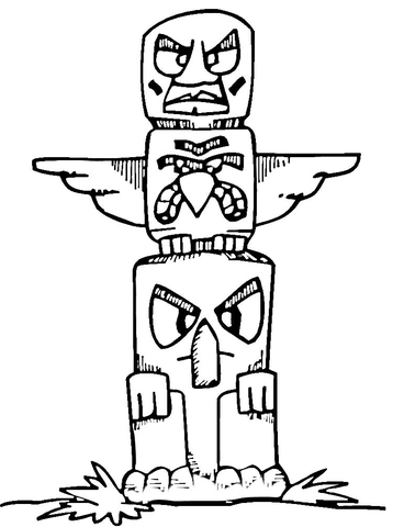 Totem coloring page free printable coloring pages