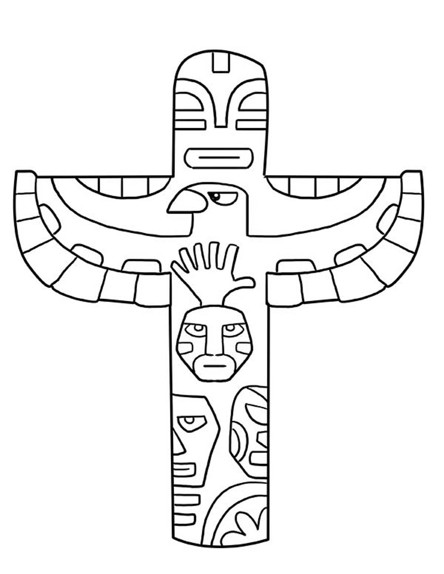 Totem poles coloring pages