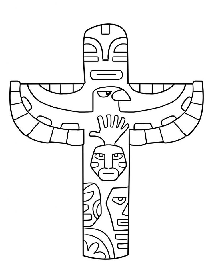Free printable totem pole coloring pages for kids native american totem totem pole native american totem poles