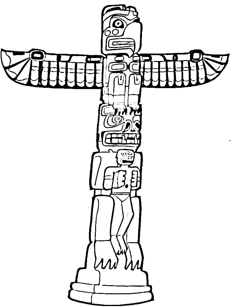 Free printable totem pole coloring pages for kids native american totem poles native american totem totem pole