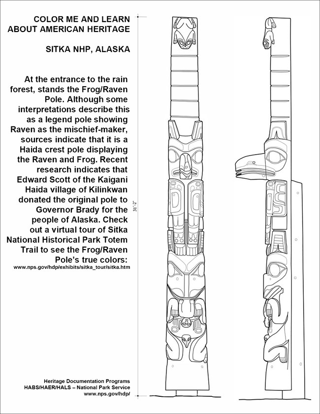Sitka totem coloring page us national park service